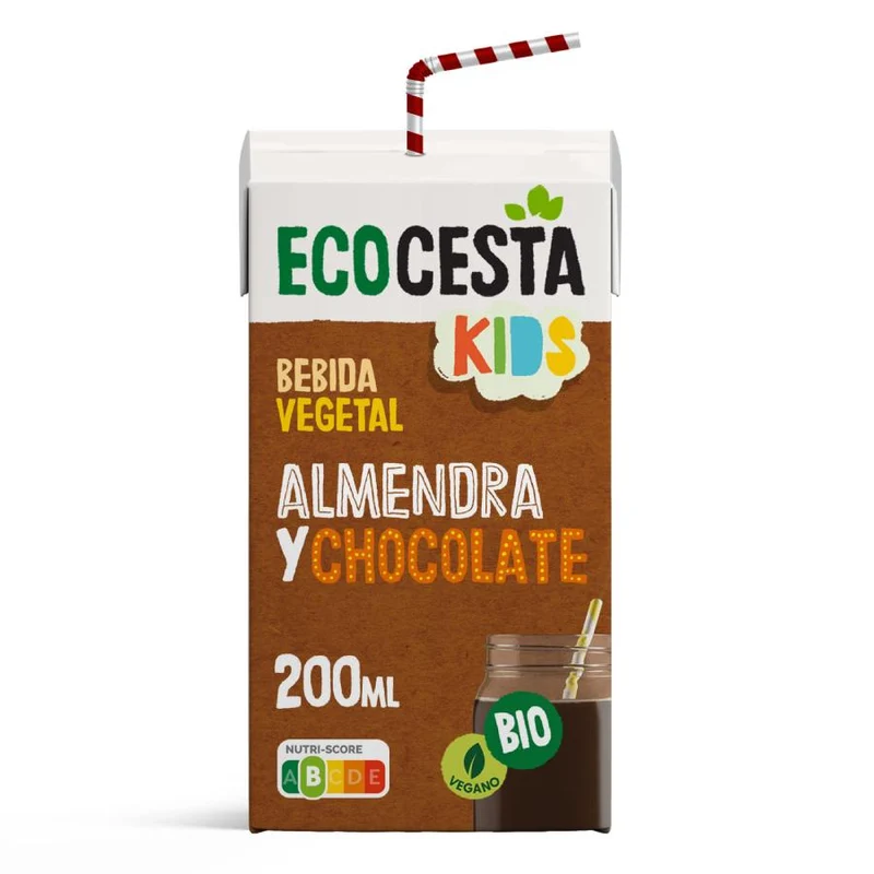 Bebida Vegetal Mini De Almendra Con Chocolate Bio Ecocesta 200 Ml