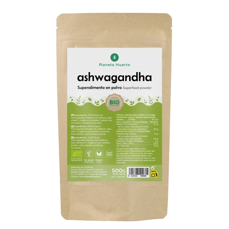 Ashwagandha en polvo ECO Planeta Huerto 500 g