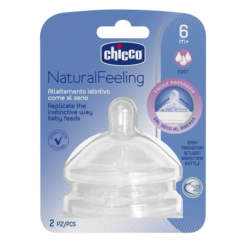 CHICCO 2xTetina Natural Feeling Flujo Rápido 6m+