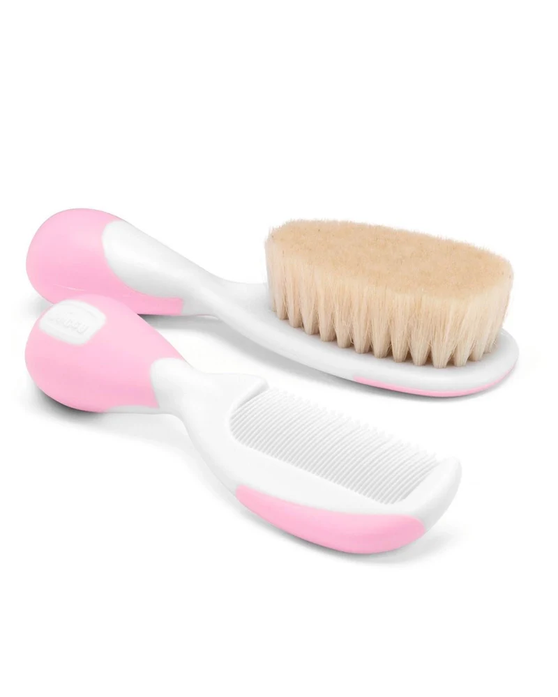 CHICCO Cepillo Y Peine Pelo Natural Rosa
