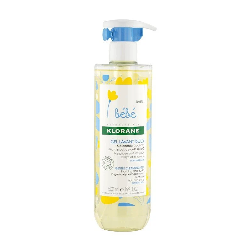 KLORANE BÉBÉ Gel Limpiador Suave Caléndula Cuerpo y Cabello 500ml