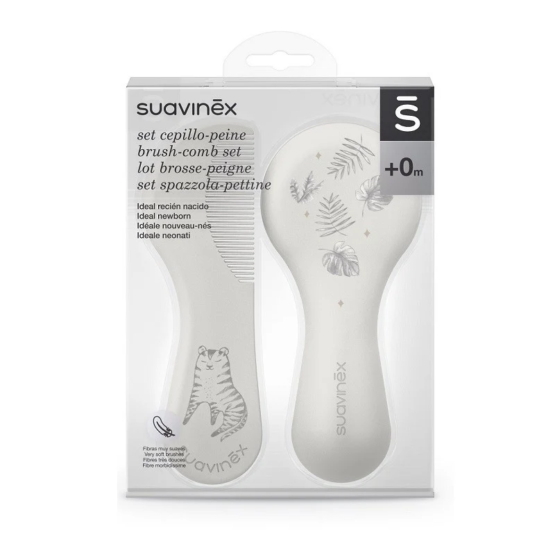 SUAVINEX Set Cepillo y Peine Recién Nacido Blanco 0+m