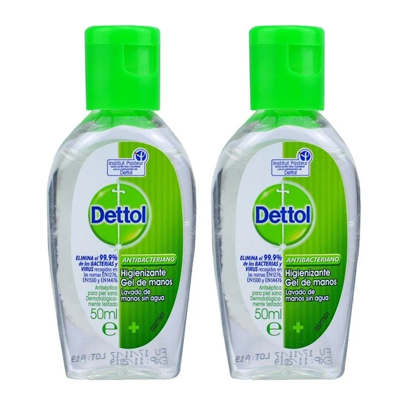 DETTOL Duplo Gel de Manos Hidroalcoholico Antibacteriano 2x50ml