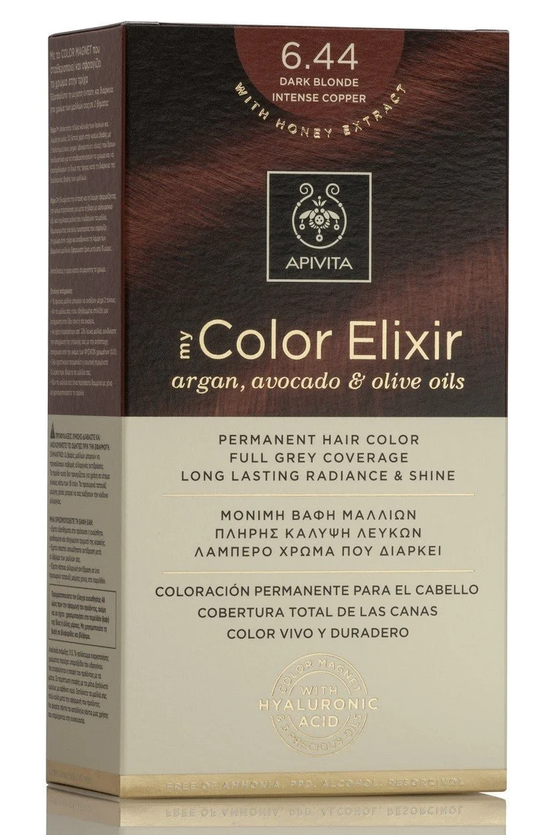 APIVITA Tinte 6.44 Rubio Oscuro Cobrizo Intenso My Color Elixir