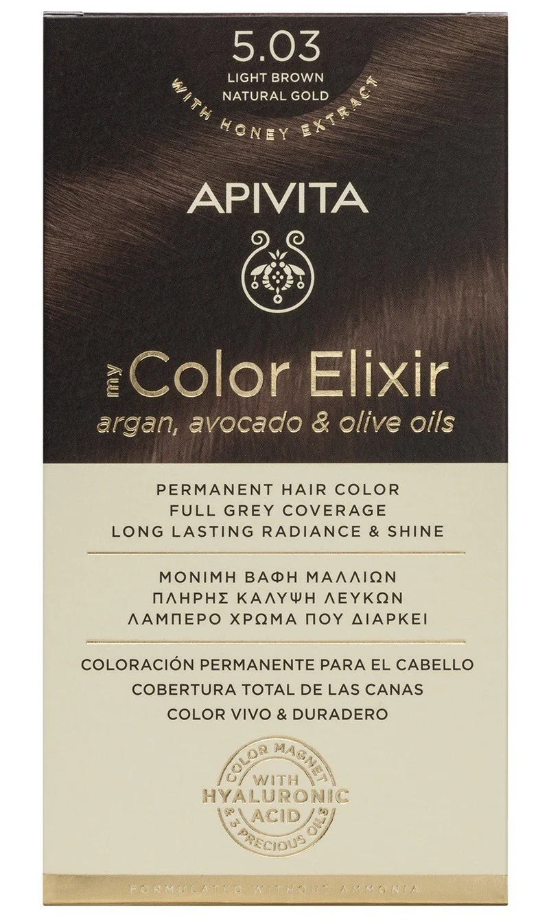 APIVITA Tinte 5.03 Castaño Claro Natural Dorado My Color Elixir