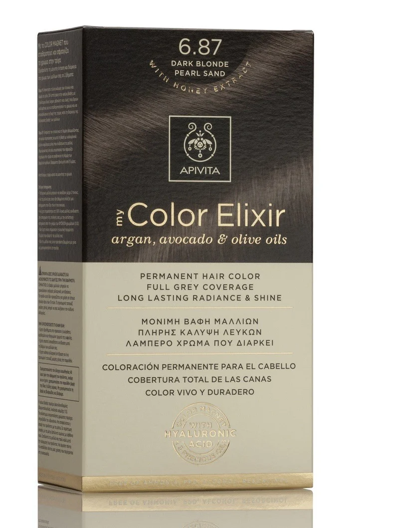 APIVITA Tinte 6.87 Rubio Oscuro Arena Perlado My Color Elixir