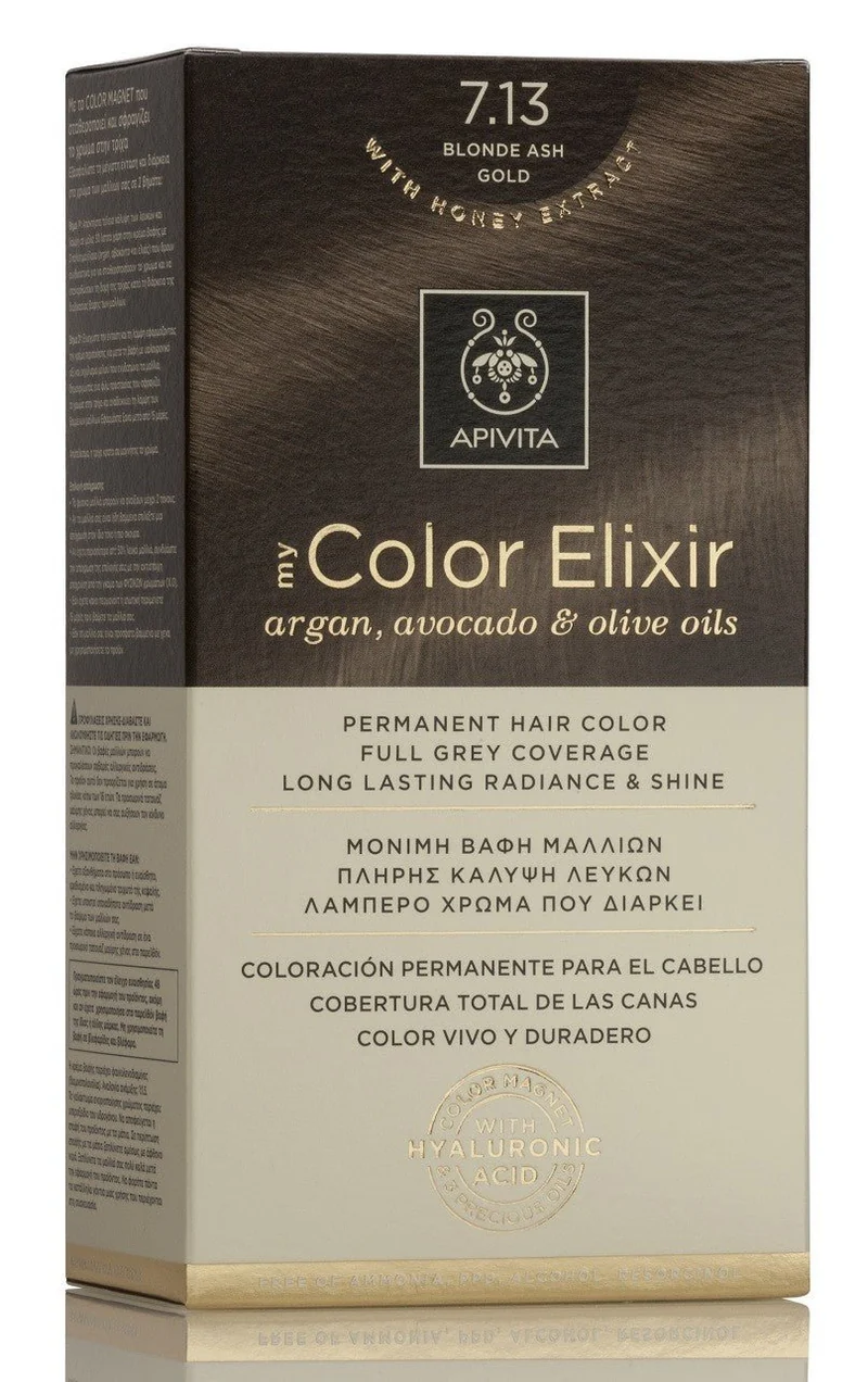 APIVITA Tinte 7.13 Rubio Ceniza Dorado My Color Elixir