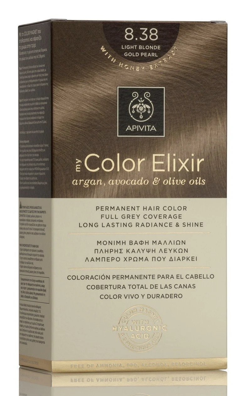 APIVITA Tinte 8.38 Rubio Claro Dorado Perlado My Color Elixir