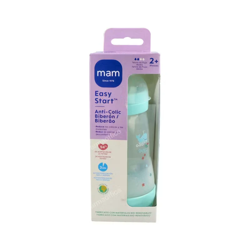 MAM Biberón Easy Start Anti Cólico 260ml - Verde