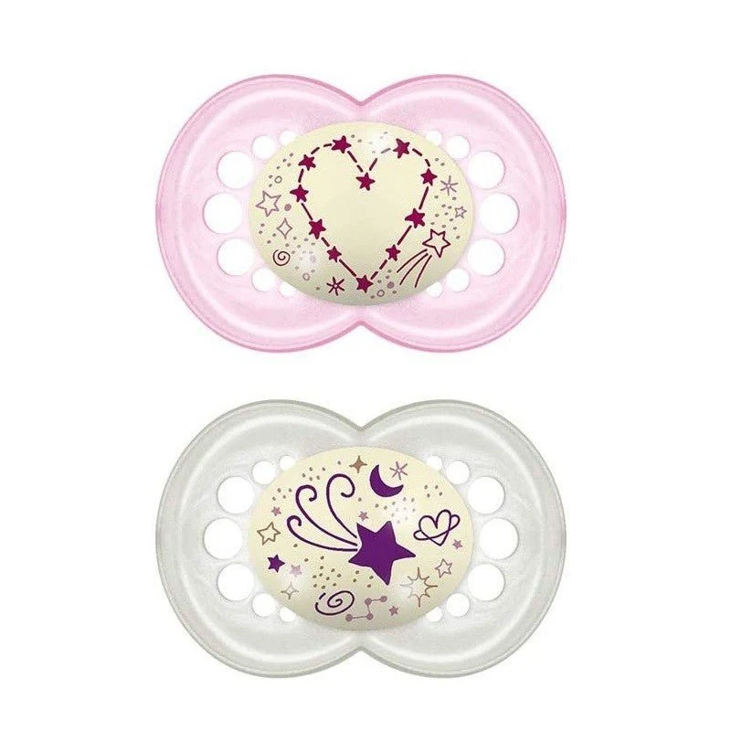 MAM Chupete Tetina de Silicona Night +6 x2 (Rosa)