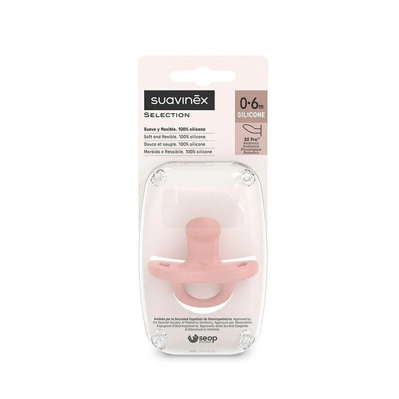 SUAVINEX Chupete Todosilicona SX Pro Anatómica 0-6 Meses (Rosa)