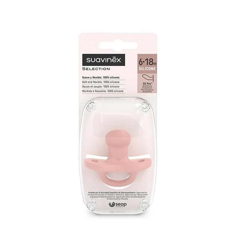SUAVINEX Chupete Todosilicona SX Pro Anatómica 6-18 Meses (Rosa)