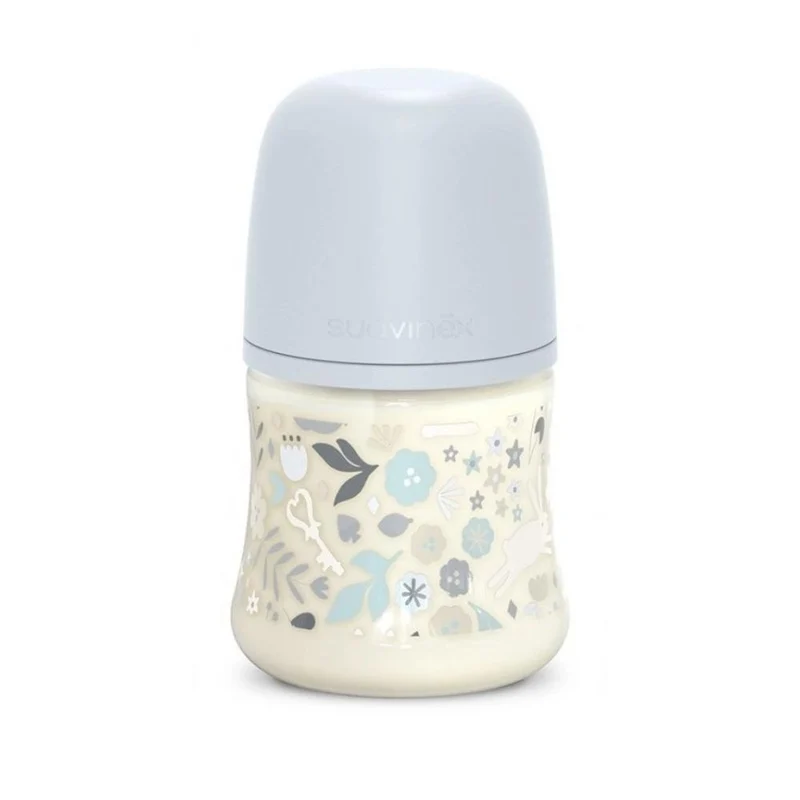 SUAVINEX Biberón Wonderland +0m Silicona SX Pro 150ml Conejo Azul Flores