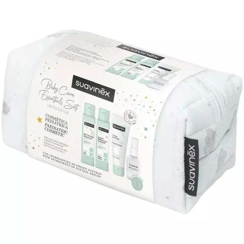 SUAVINEX Neceser de Viaje de Tela Azul Baby Care Essentials Set