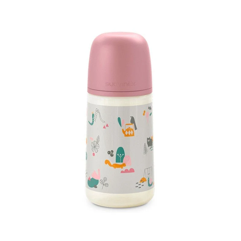 SUAVINEX Biberón 270ml Tetina Fisiológica SX Pro Flujo Medio (M) - PájarosRosa