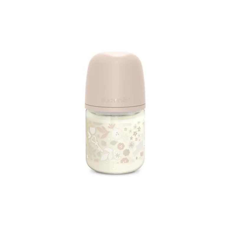 SUAVINEX Biberón Premium Wonderland +0m Silicona SX Pro Fisiológica 150ml Conejo Rosa Flores