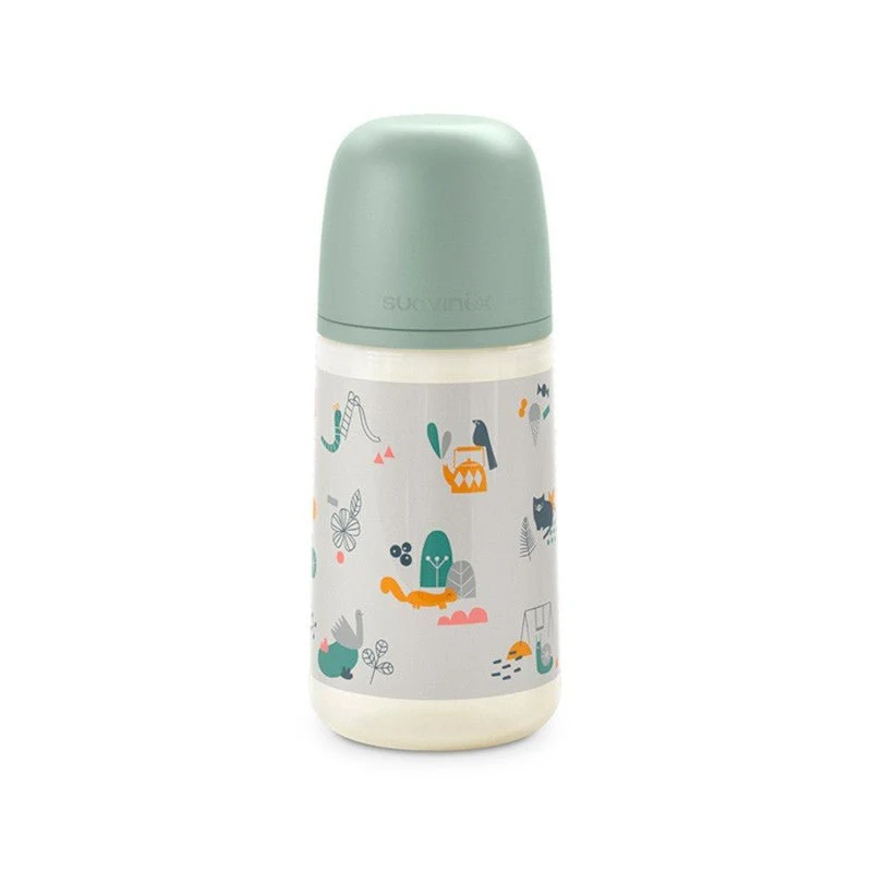 SUAVINEX Biberón 270ml Tetina Fisiológica SX Pro Flujo Medio (M) - pájaros verde