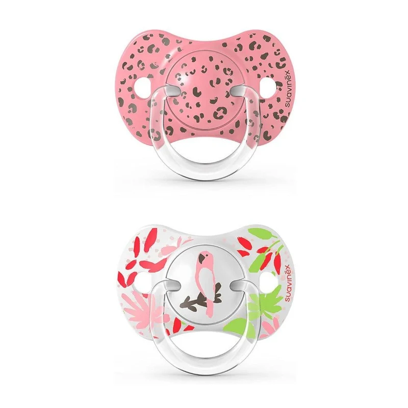 SUAVINEX Chupete SX Pro Tetina Fisiológica Silicona 0-6 Meses 2 Unidades (Jungle Rosa)