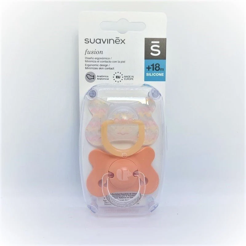 SUAVINEX Chupete Fusion Tetina Anatómica Silicona +18M 2ud (Rosa Ondas y Ardilla)
