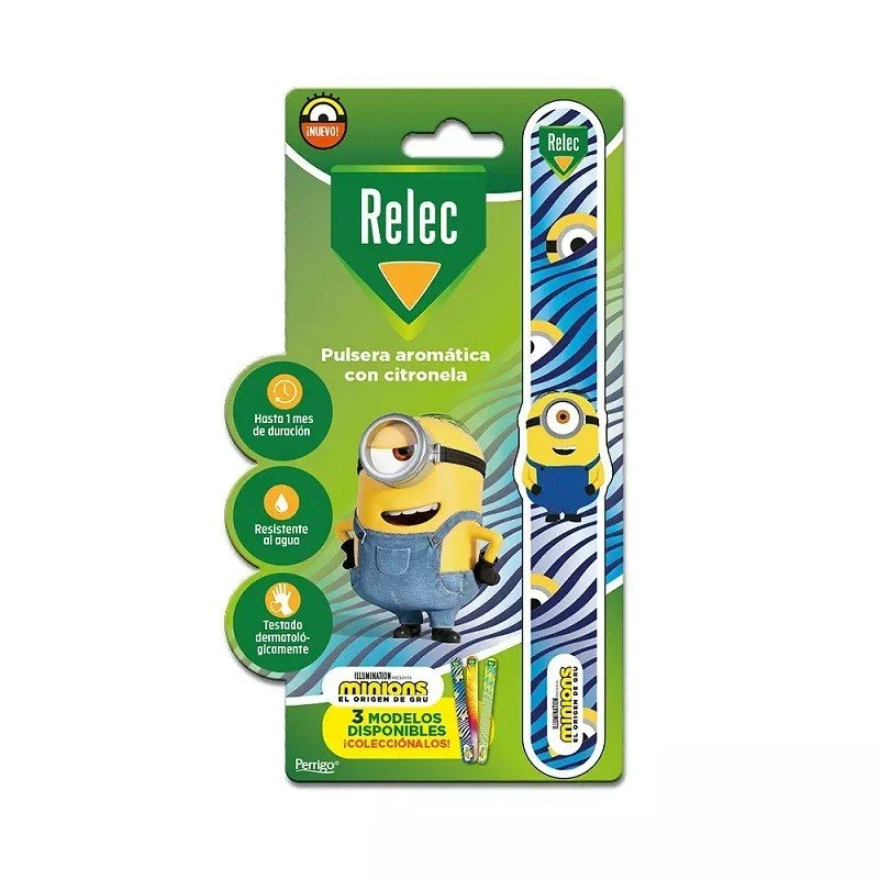 RELEC Pulsera Antimosquitos Niños Minions Azul 1ud