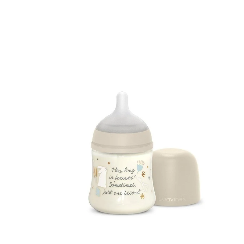 SUAVINEX Biberón Premium Wonderland +0m Silicona SX Pro Fisiológica 150ml (Conejo Blanco)