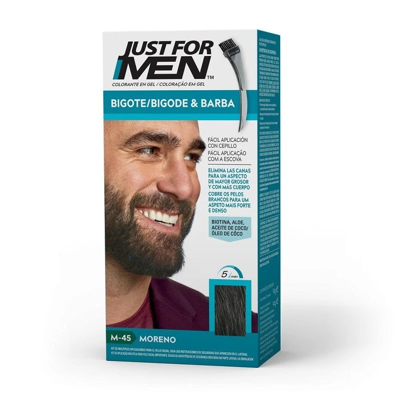 JUST FOR MEN Bigote y Barba Color Moreno M-45 (15ml)