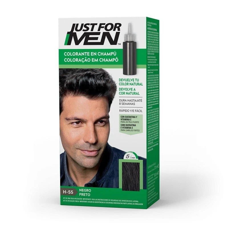 JUST FOR MEN Colorante en Champú Negro H-55 (30ml)