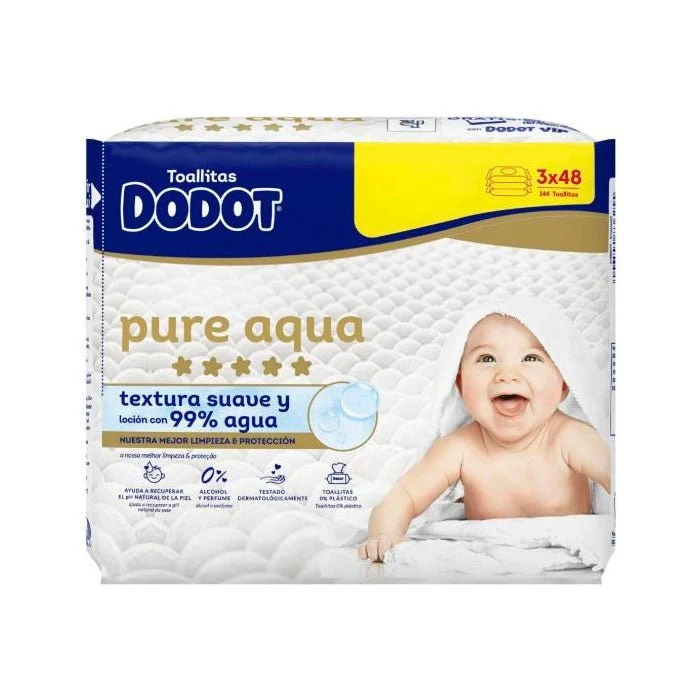 Dodot Toallitas Pure Aqua Plastic Free 3x48 (144 uds)