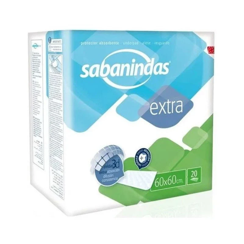 SABANINDAS Extra Protector Absorbente Medio 60x60cm 20 uds