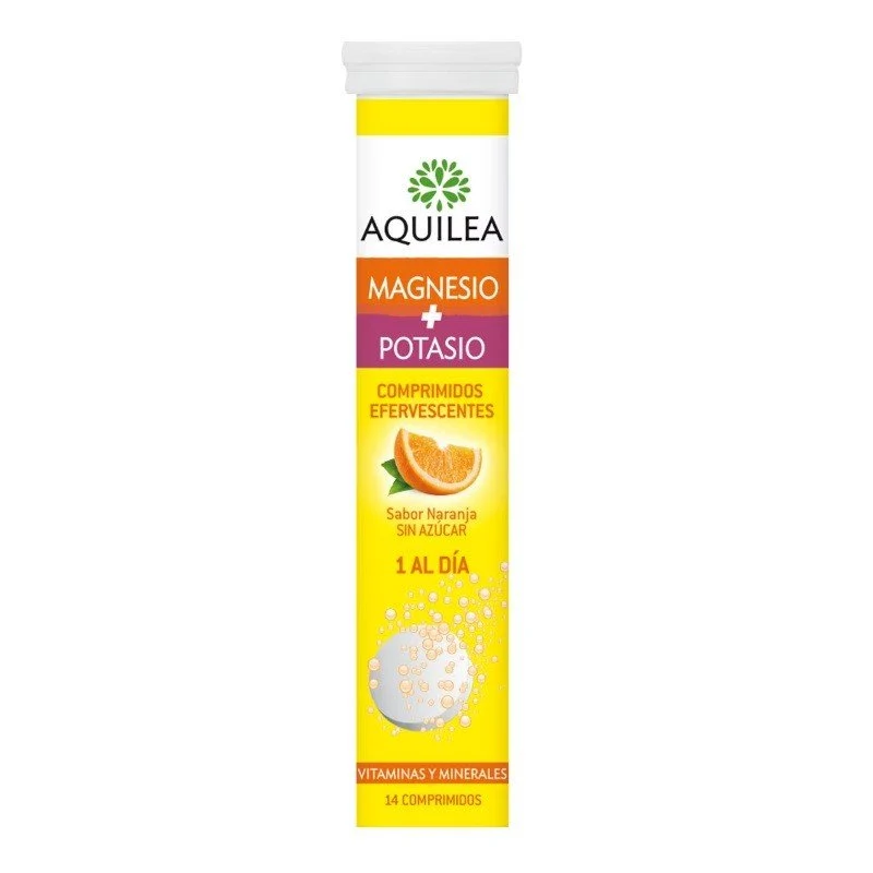 AQUILEA Magnesio + Potasio Sabor Naranja 14 Comprimidos Efervescentes
