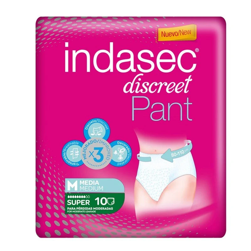 INDASEC Discreet Pant Super Talla M 10 uds