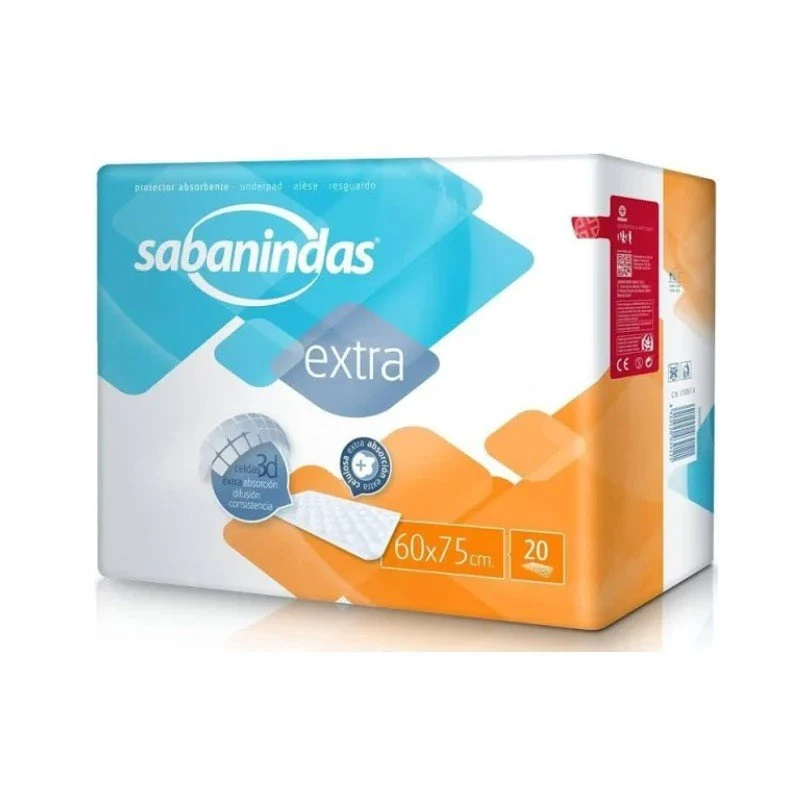 SABANINDAS Extra Protector Absorbente Grande 60x75cm 20 uds