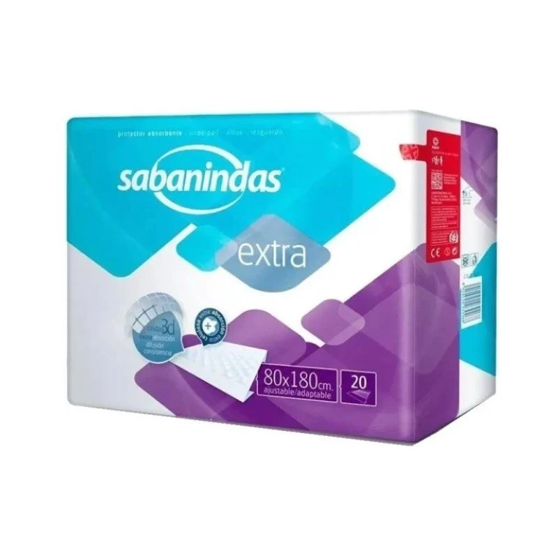 SABANINDAS Extra Protector Absorbente Ajustable 80x180cm 20 uds