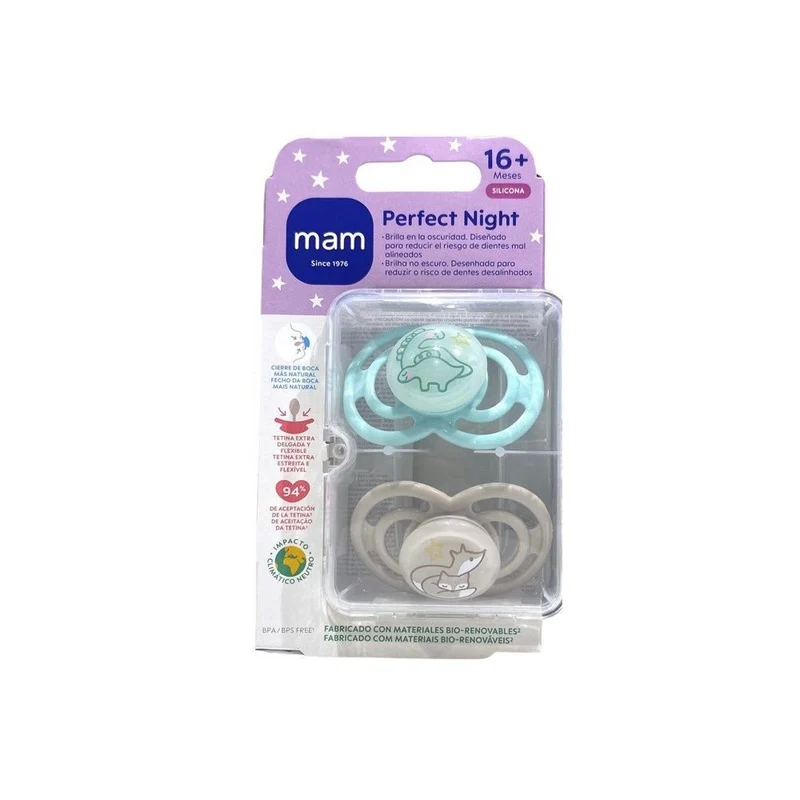 MAM Chupete Perfect Night Silicona + 16 meses Unisex