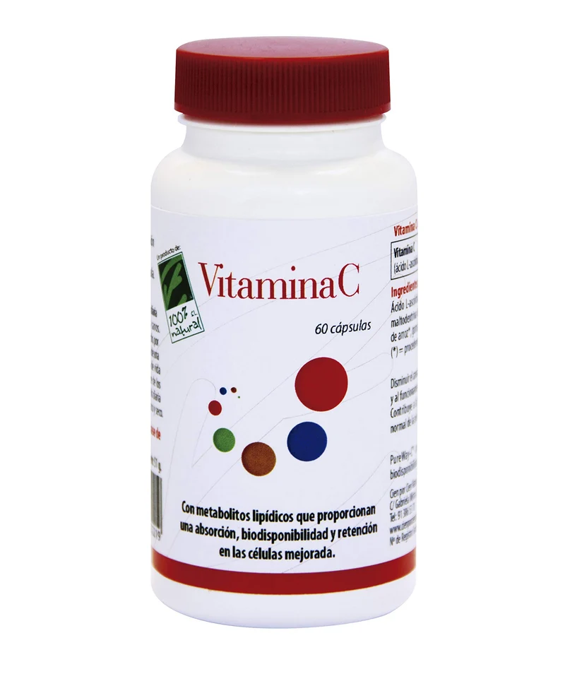 100% Natural Vitamina C 60 Cápsulas
