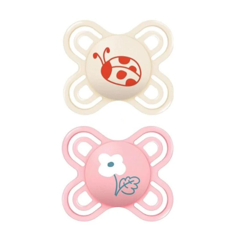 MAM Chupete Perfect Start Silicona 0-2 Meses 2 unidades (rosa y blanco)
