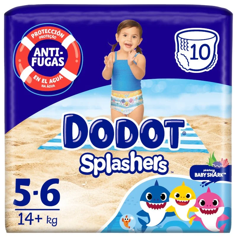 Dodot Splashers Talla 5-6, 10 unidades