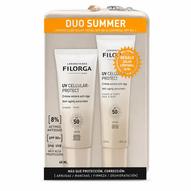 Filorga Pack Uv Cellular-Protect Face Spf 50 + Uv Cellular-Protect Face & Body 50 Ml Y Neceser De Regalo
