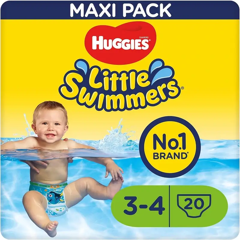 Huggies Little Swimmers Talla 3-4 (7 - 15 Kg), Pañales Bañadores, 20 unidades