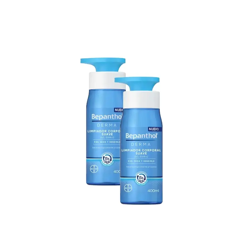 Bepanthol Derma Limpiador Corporal Suave, Pack 2 x 400 ml
