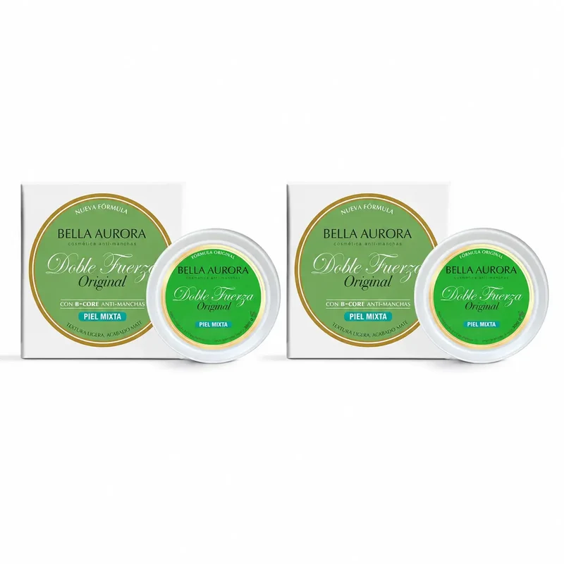 Bella Aurora Doble Fuerza Mate Anti-Manchas Piel Mixta , 30 gr, pack 2