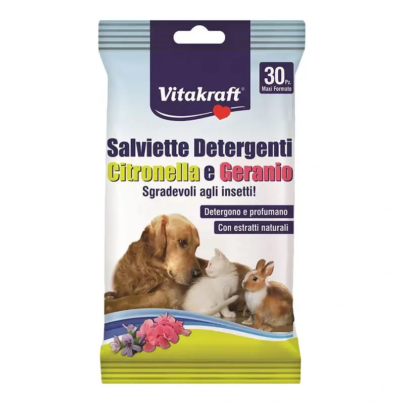 Vitakraft Toallitas Higiénicas Citronela Perro 30 unidades, 1 unidad