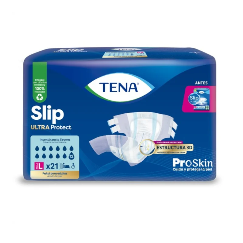 Pañal Para Adulto Tena Slip Talla L Unisex X 21 Unidades