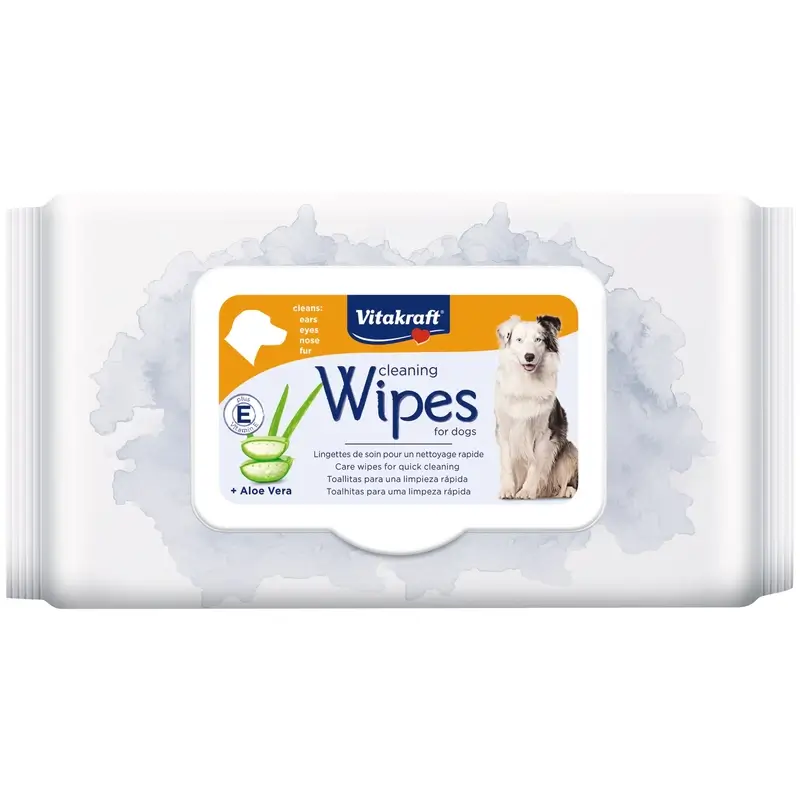 Vitakraft Toallitas Higiénicas Aloe Vera Perro 100 unidades, 1 unidad
