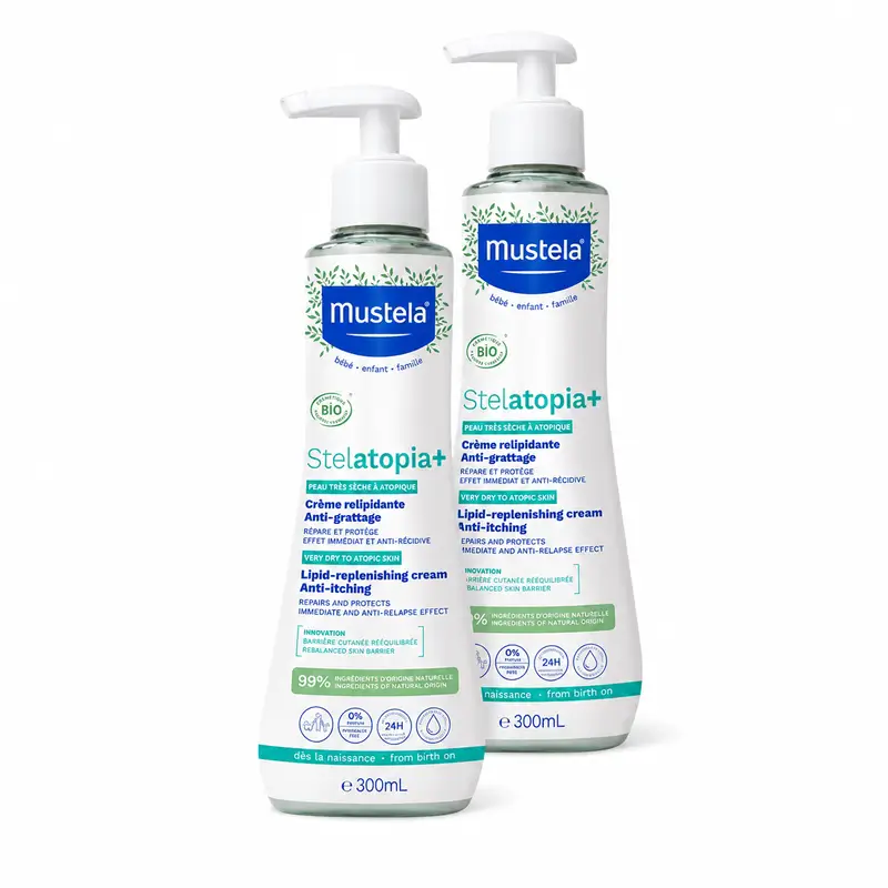Mustela Stelatopia + Crema Relipizante, Pack 2 x 300Ml