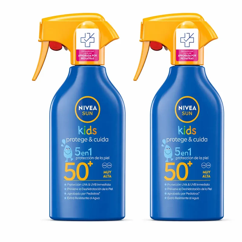 NIVEA Sun Niños Protege & Cuida Spray Solar Fp50, 270 ml, pack 2