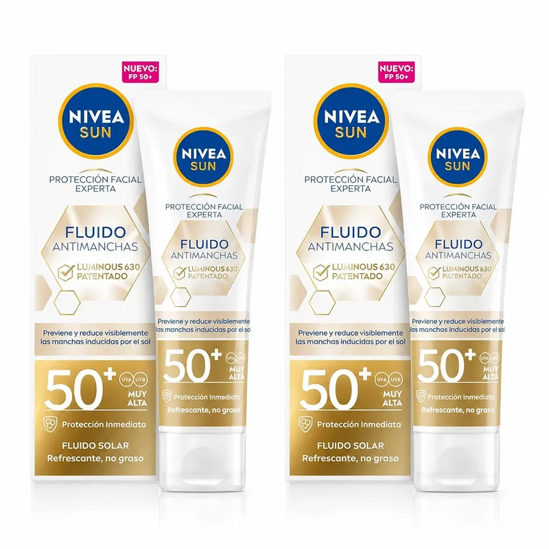 Nivea Sun Luminous 630 Fluido Solar Antimanchas Fp50, 40 ml, pack 2