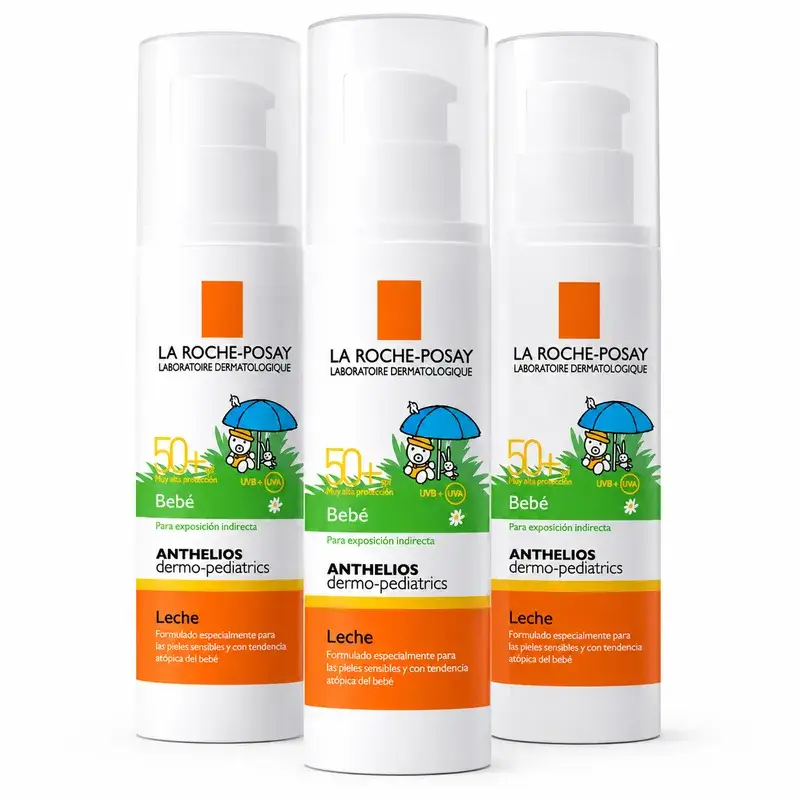 La Roche-Posay Anthelios Dermo-Pediatrics Leche Solar Bebé SPF50+, Pack 3 x 50 ml