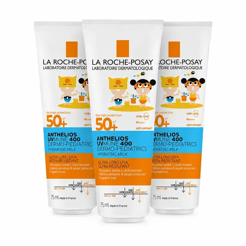 La Roche-Posay Anthelios Dermo-Pediatrics Leche Hidratante SPF 50+ Protector Solar Niños Pack 3 x 250 ml