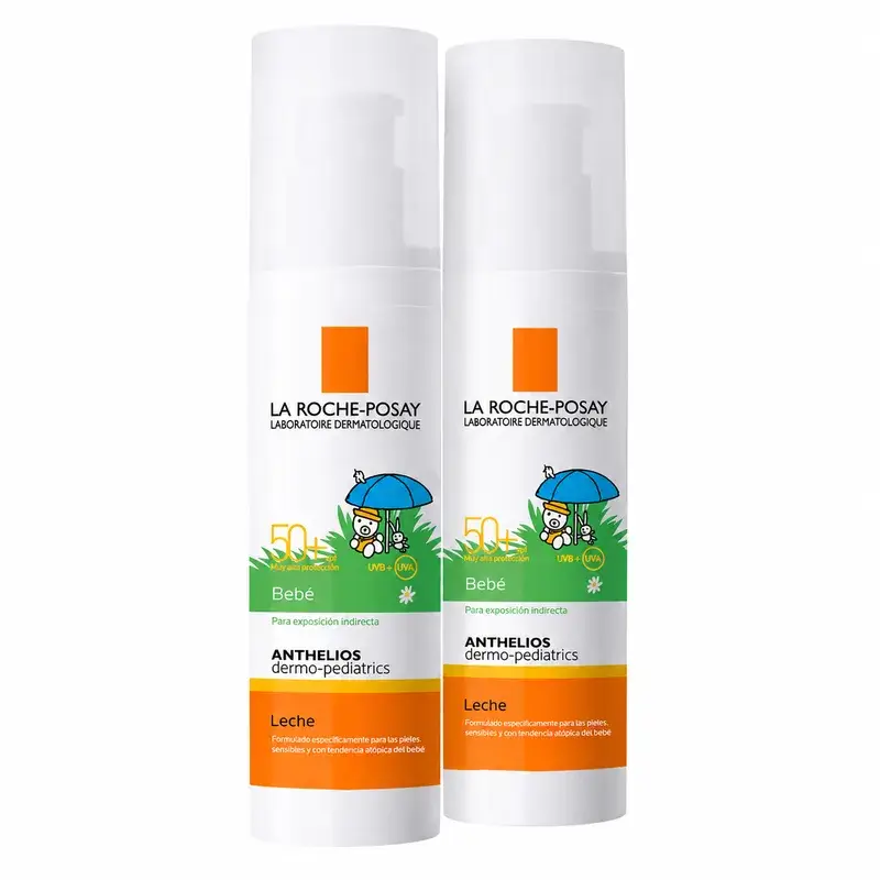 La Roche-Posay Anthelios Dermo-Pediatrics Leche Solar Bebé SPF50+, Pack 2 x 50 ml